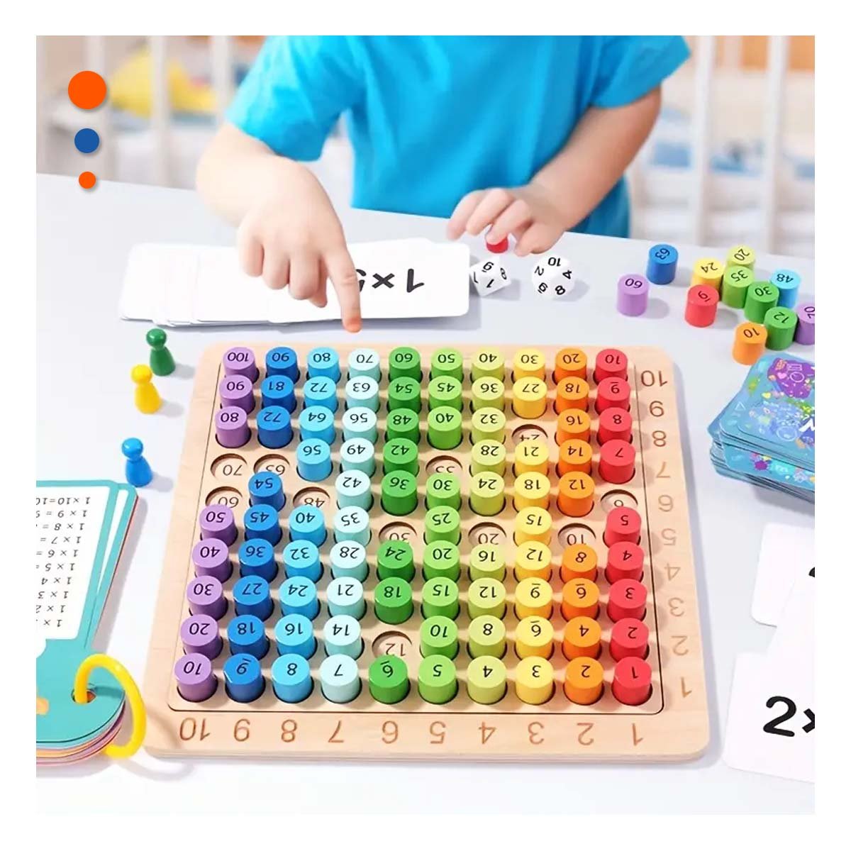 PACK4 PANEL ESCOLAR DE MULTIPLICACION DIDACTICO MULTICOLOR PARA NINOS - 2