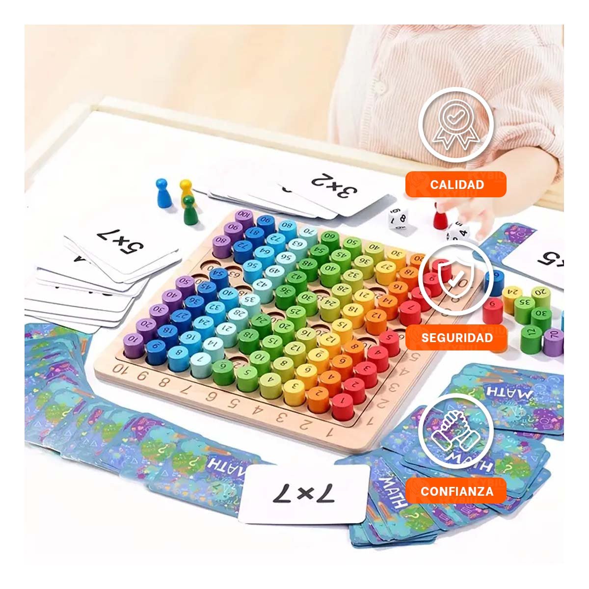 PACK4 PANEL ESCOLAR DE MULTIPLICACION DIDACTICO MULTICOLOR PARA NINOS - 3