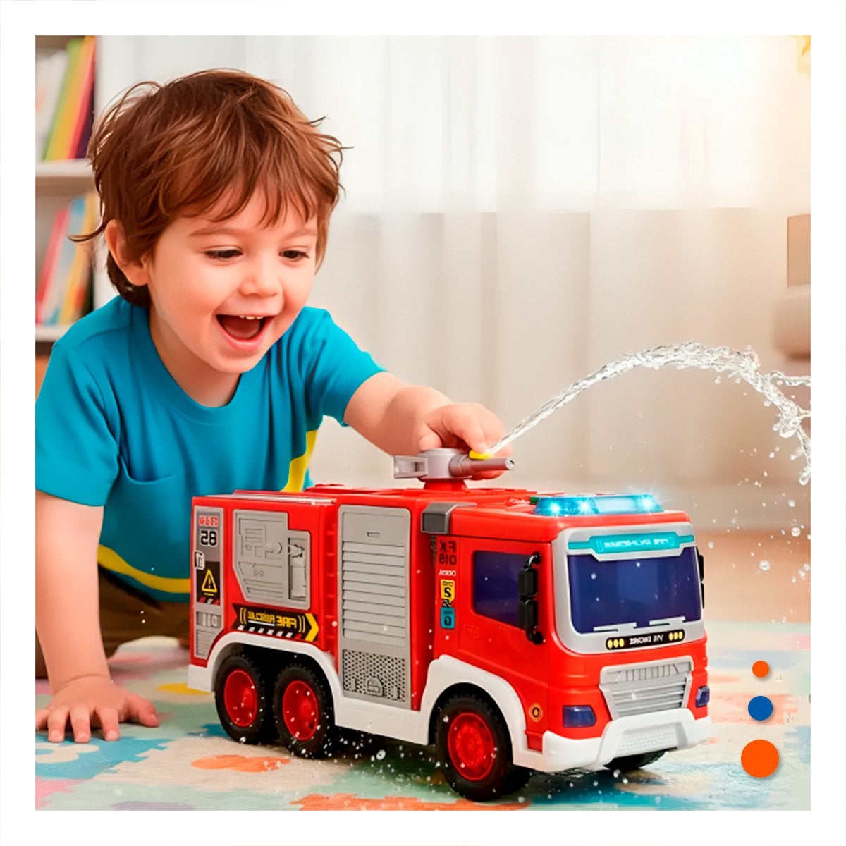 AUTO INFANTIL DE BOMBEROS ROJO 30X11,5X13,5CM PARA JUEGOS YLIGAS REGALO - 1