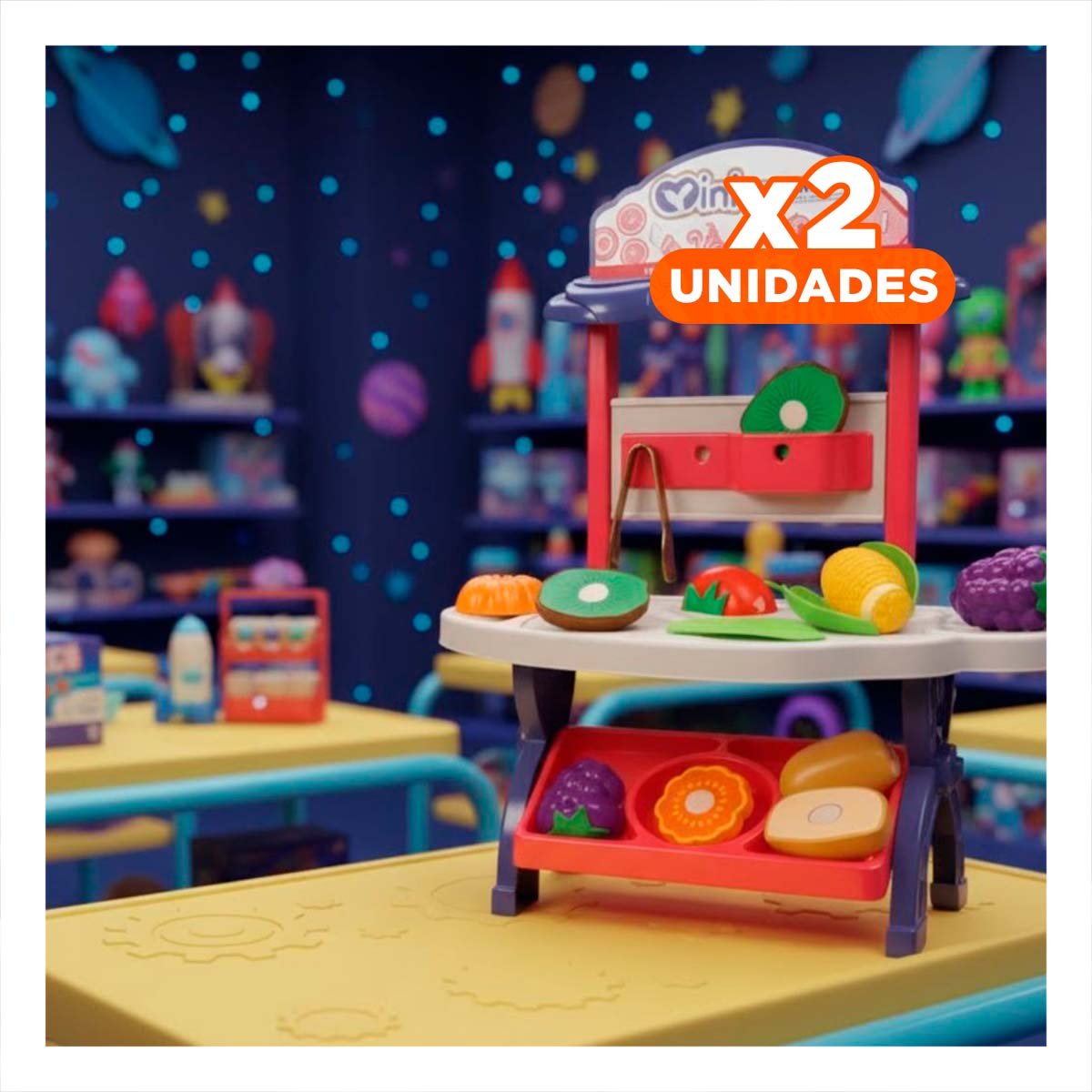 PACK2 CHICA TIENDA DE FRUTAS Y VERDURAS 30PZS ROSADO JUGUETE INFANTIL YREGALO STICKER - 1