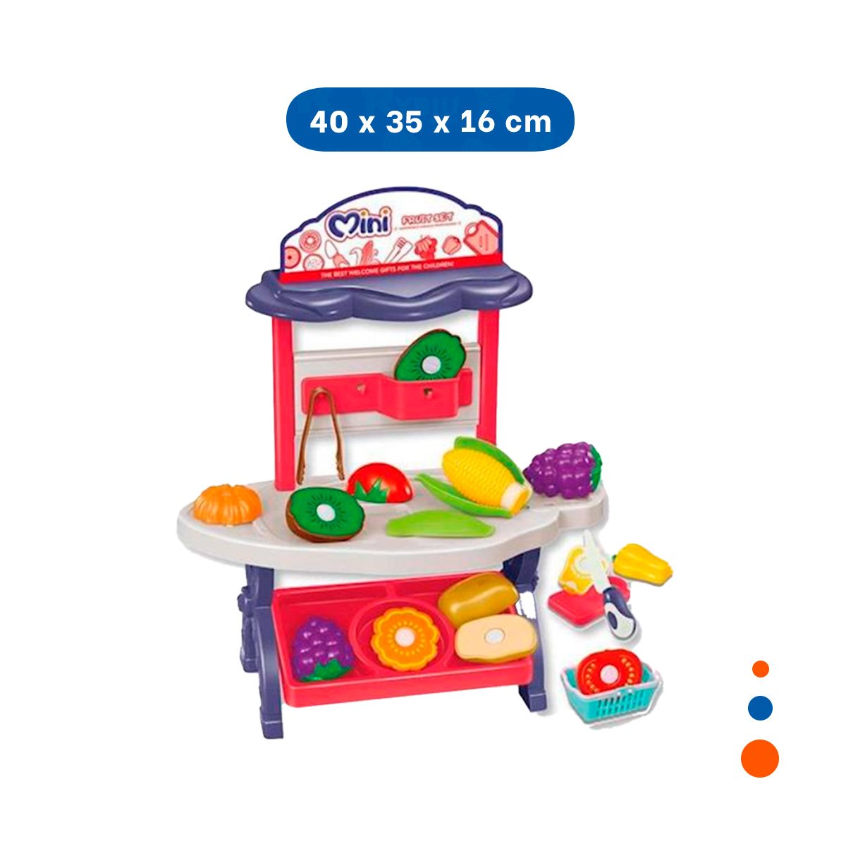 PACK2 CHICA TIENDA DE FRUTAS Y VERDURAS 30PZS ROSADO JUGUETE INFANTIL YREGALO STICKER - 4