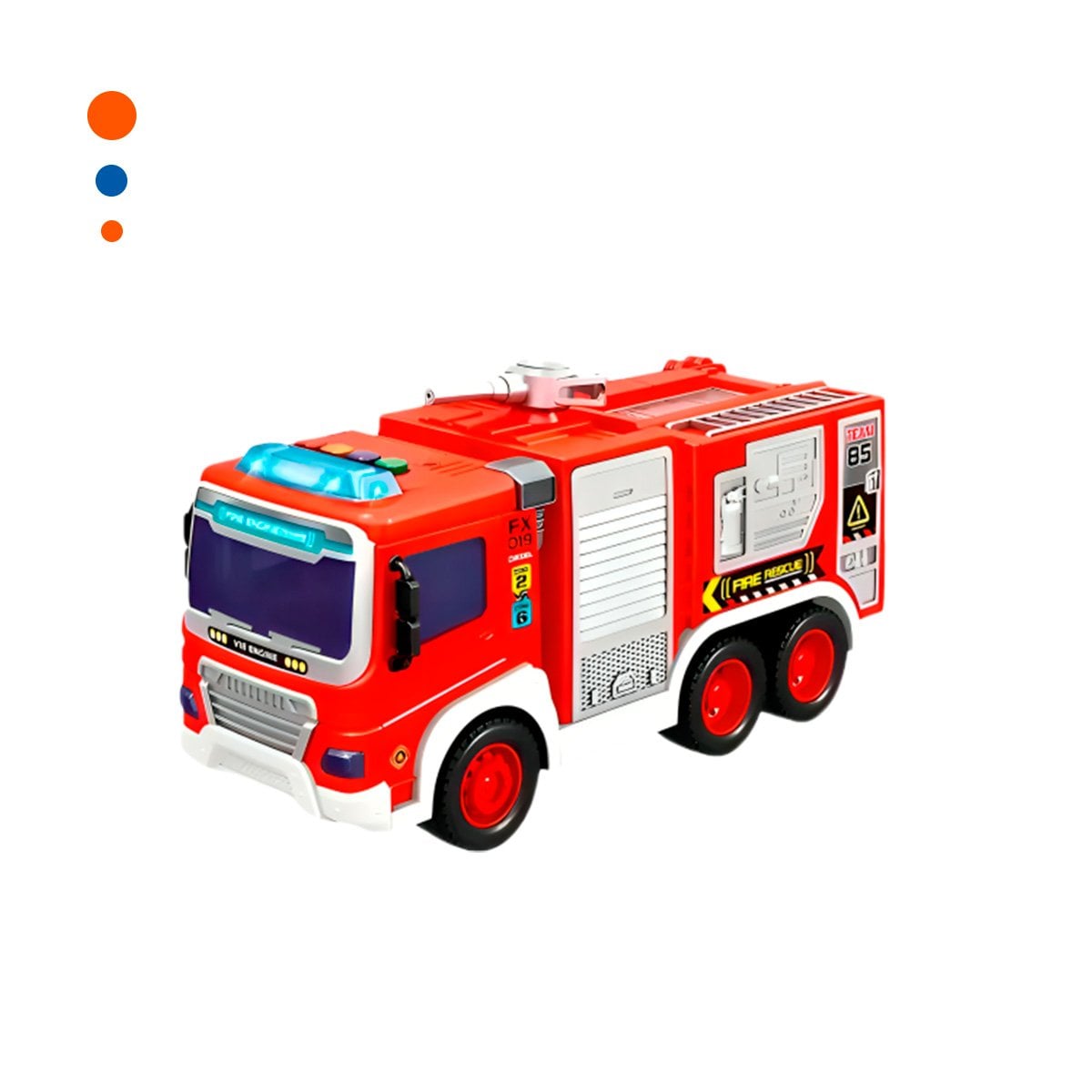 PACK2 UNIDAD DE RESCATE BOMBERO ROJO 30X11,5X13,5CM PARA CASA YREGALO STICKER - 2