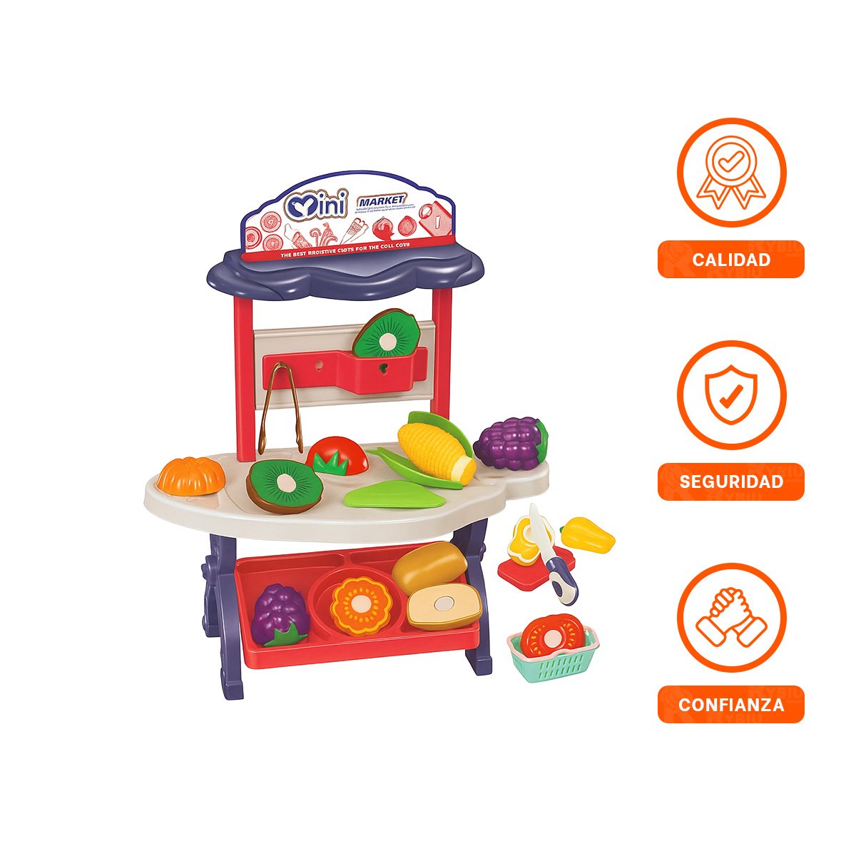 PORTATIL TIENDA DE FRUTAS Y VERDURAS 30PZS ROSADO JUGUETE EDUCATIVO YLIGAS REGALO - 3