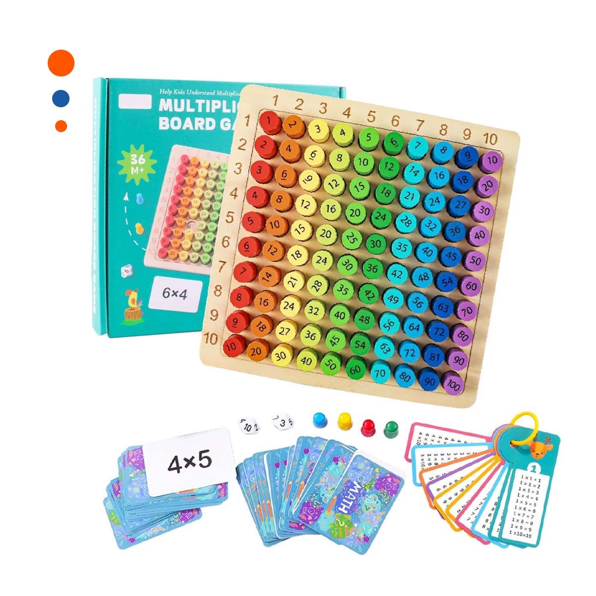 PIZARRA DE MULTIPLICACION DIDACTICA MULTICOLOR PARA NINOS APRENDER JUGANDO YPAPEL REGALO - 1