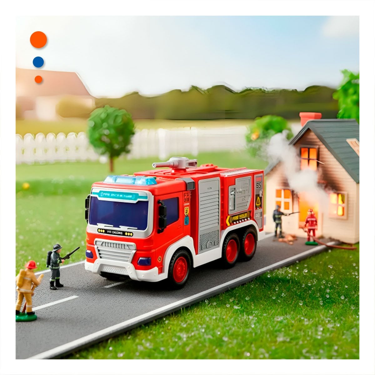 CARRO ROJO DE BOMBEROS INFANTIL 30X11,5X13,5CM PARA NINOS - 1