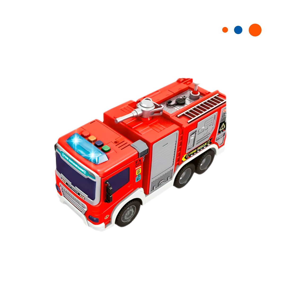 AUTO DE RESCATE INFANTIL ROJO 30X11,5X13,5CM PARA JUEGO DIARIO YREGALO STICKER - 3