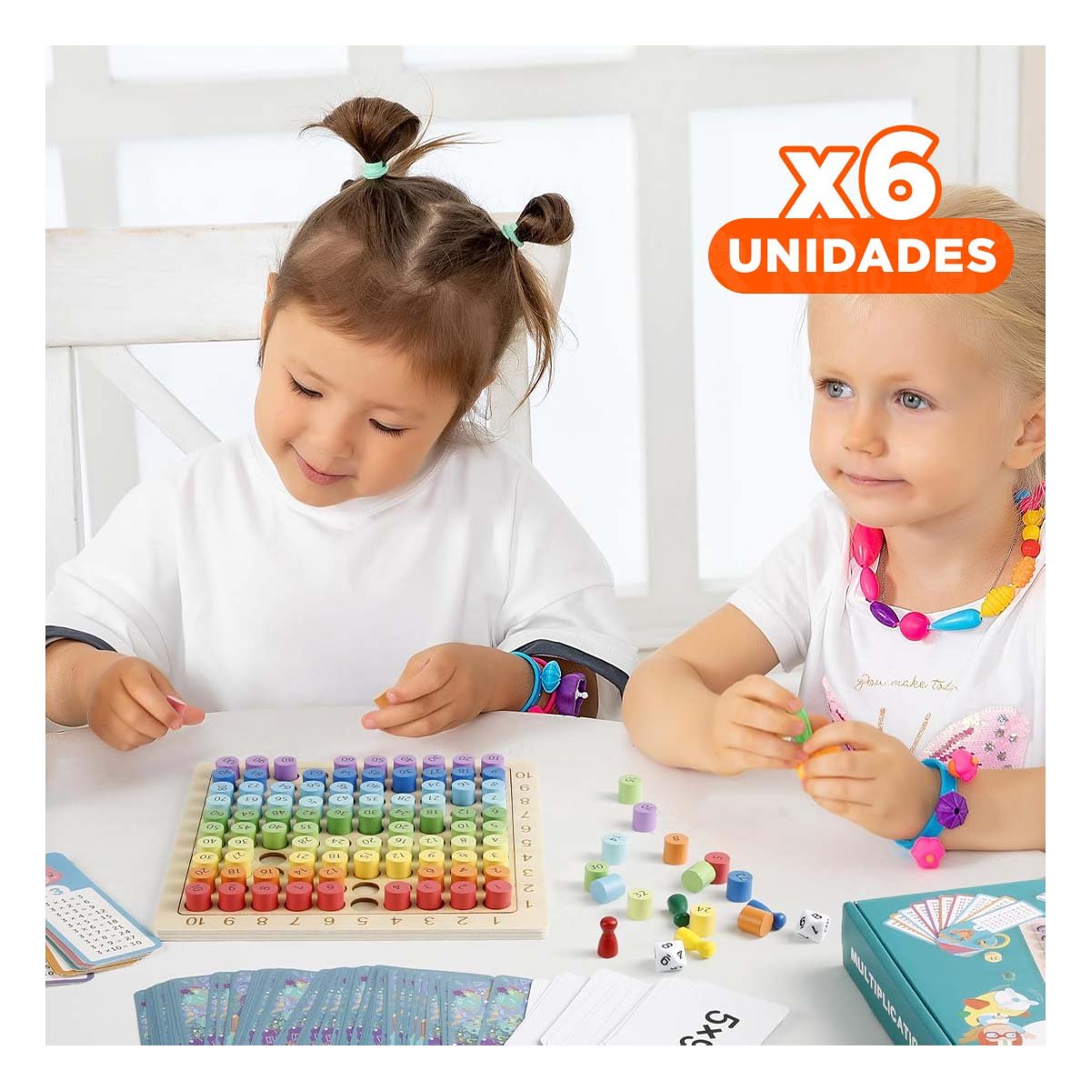 PACK6 SET ESCOLAR DE MULTIPLICACION DIDACTICO MULTICOLOR PARA ESTUDIO YREGALO STICKER - 1