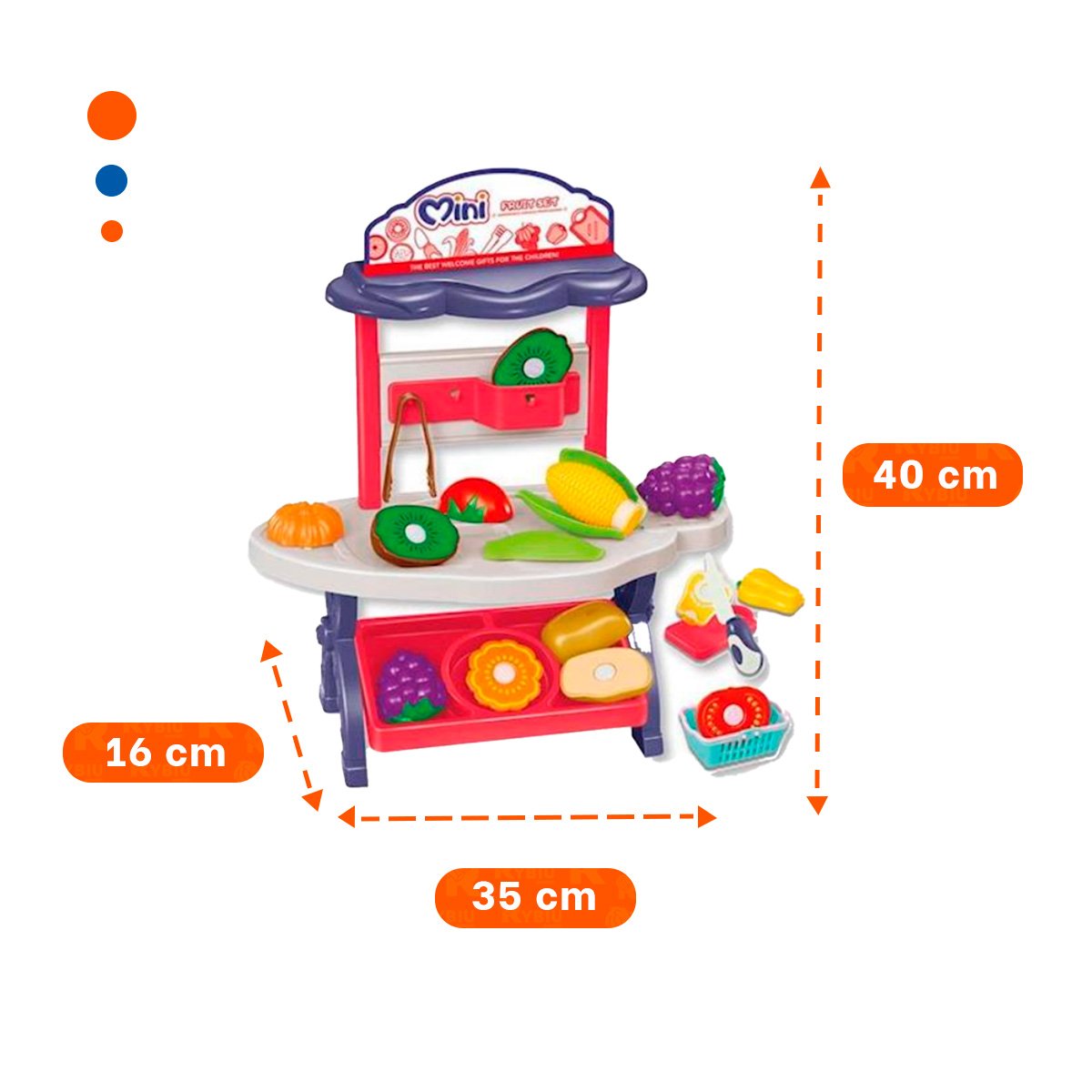 PORTATIL TIENDA DE FRUTAS Y VERDURAS 30PZS ROSADO JUGUETE PARA CASA YSTICKY - 4