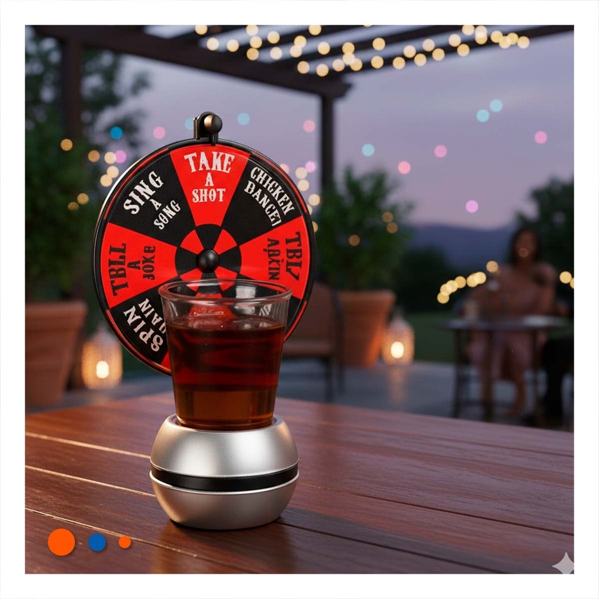 PACK2 GIRADOR DE SHOTS MINI CON RULETA GIRATORIA PARA FIESTAS - 3
