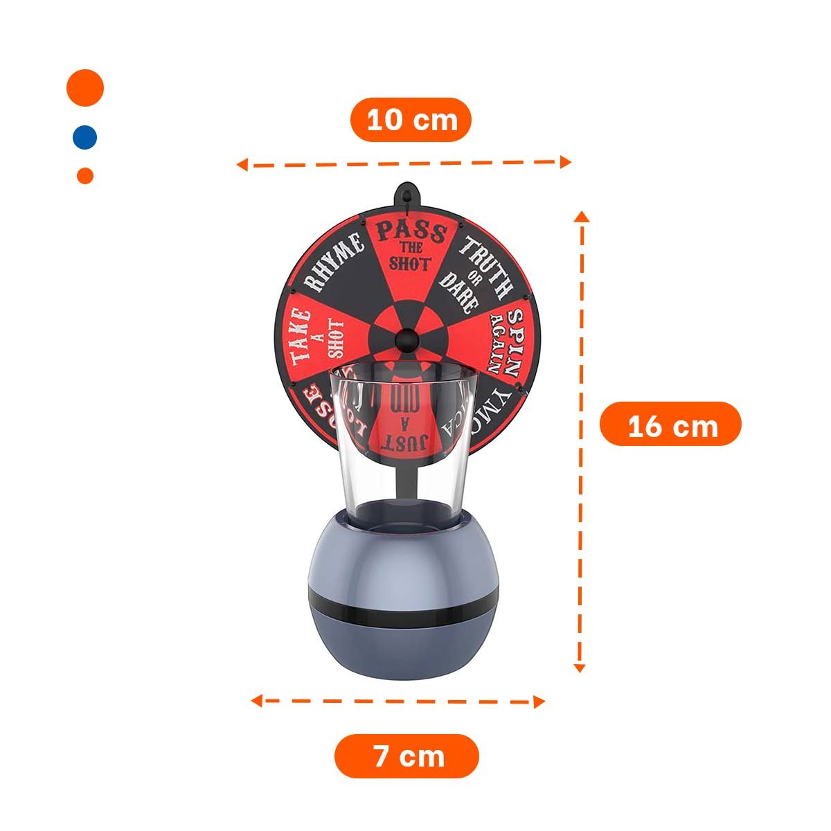 PACK2 GIRADOR DE SHOTS MINI CON RULETA DE BEBIDAS PARA CASA YPAPEL REGALO - 4