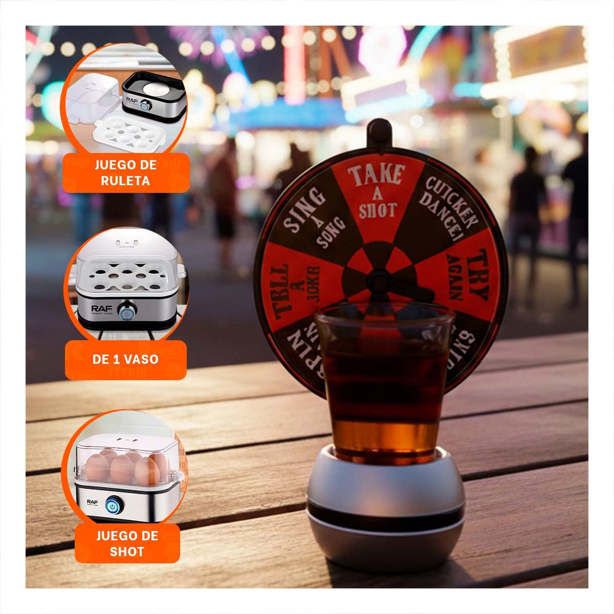 SPINNER DE SHOTS MINI CON RULETA DE BEBIDAS PARA REUNIONES YPAPEL REGALO - 5