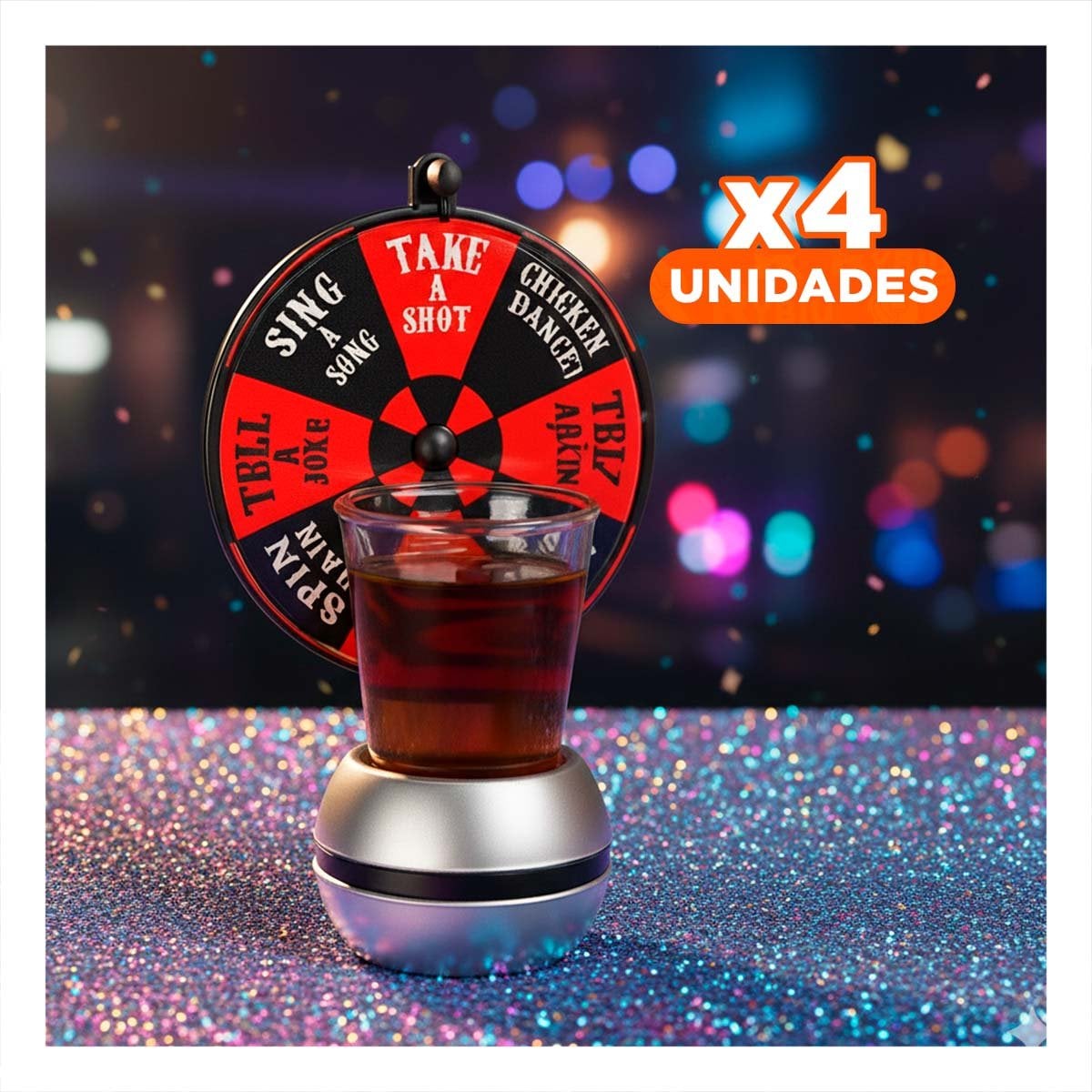PACK4 TABLERO DE SHOTS MINI CON RULETA DE MESA PARA REUNIONES - 1
