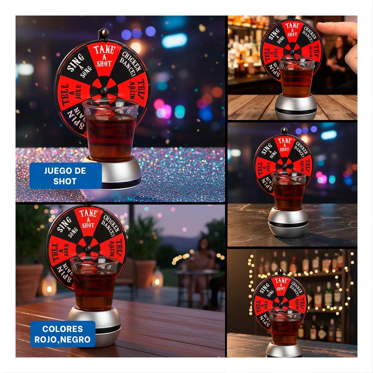 GIRADOR DE SHOTS MINI CON RULETA COMPACTA PARA REUNIONES YSTICKY - 5