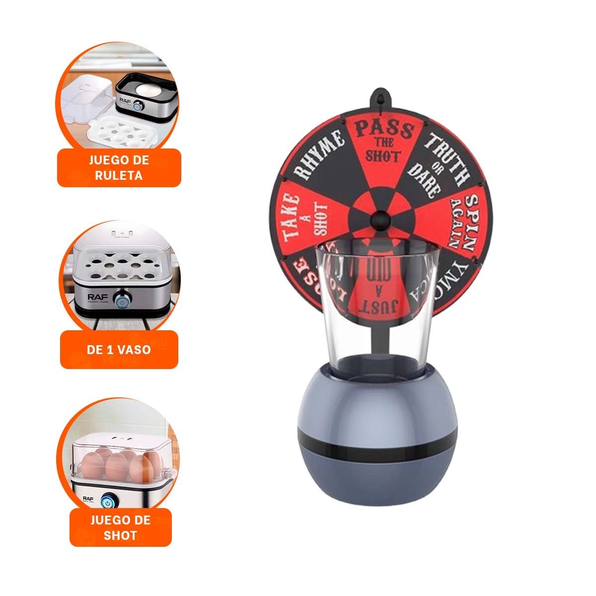 SPINNER DE SHOTS MINI CON RULETA GIRATORIA PARA BEBIDAS - 3