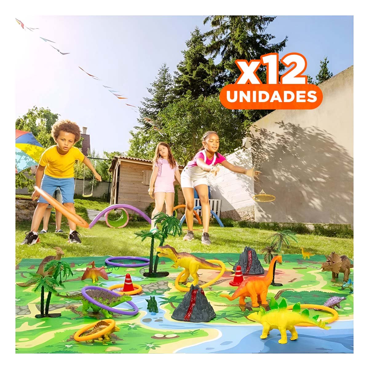 PACK12 SET DE DINOSAURIOS CON ACCESORIOS PARA ACTIVIDADES DE FANTASIA - 1