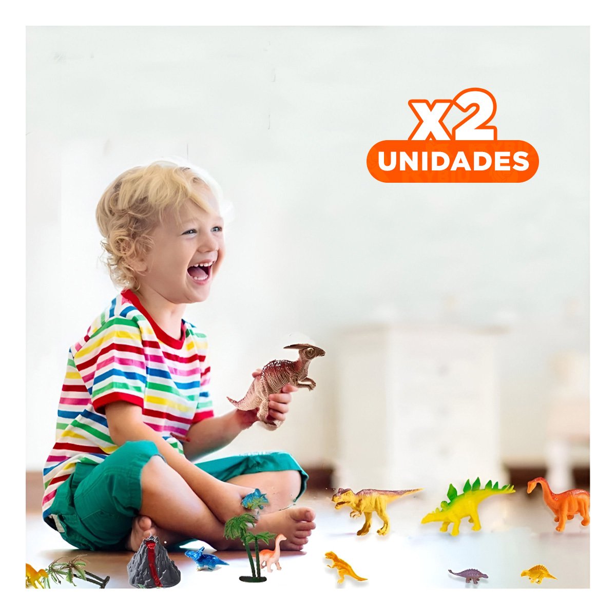 PACK2 GRUPO DE FIGURAS DINOSAURIO CON ACCESORIOS PARA JUEGO IMAGINATIVO YREGALO STICKER - 1