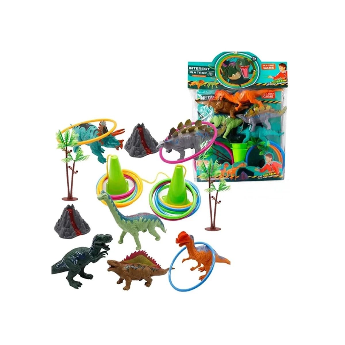 PACK2 GRUPO DE FIGURAS DINOSAURIO CON ACCESORIOS PARA JUEGO IMAGINATIVO YREGALO STICKER - 2