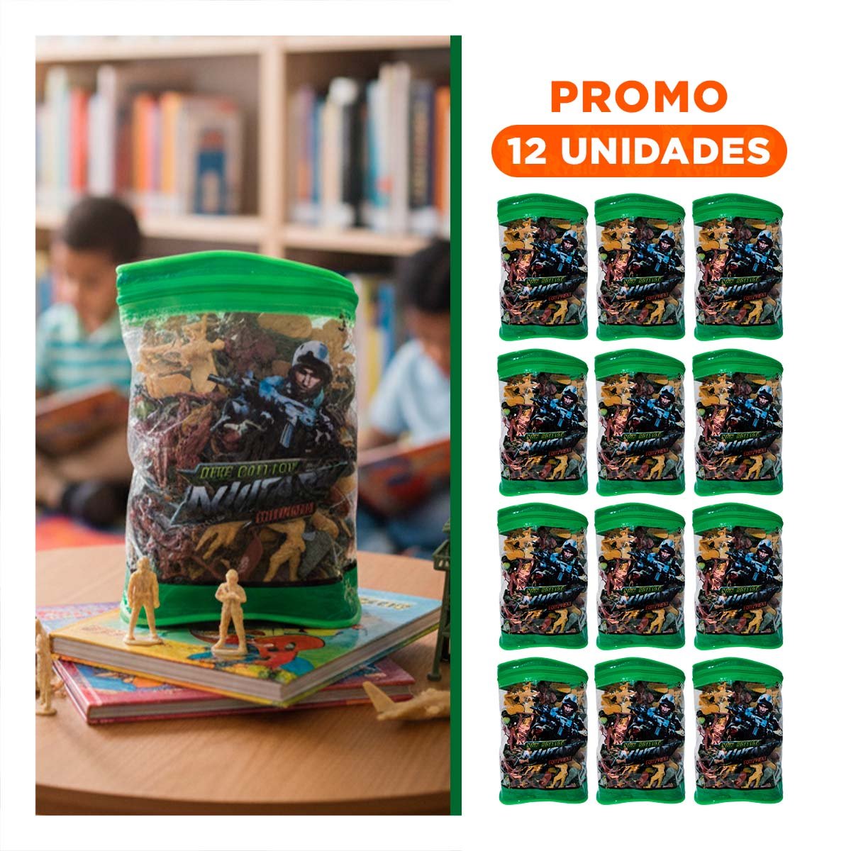 PACK12 VIGILANTES EN BOLSA CON CIERRE 19X13CM MULTICOLOR PARA JUEGO YREGALO STICKER - 1
