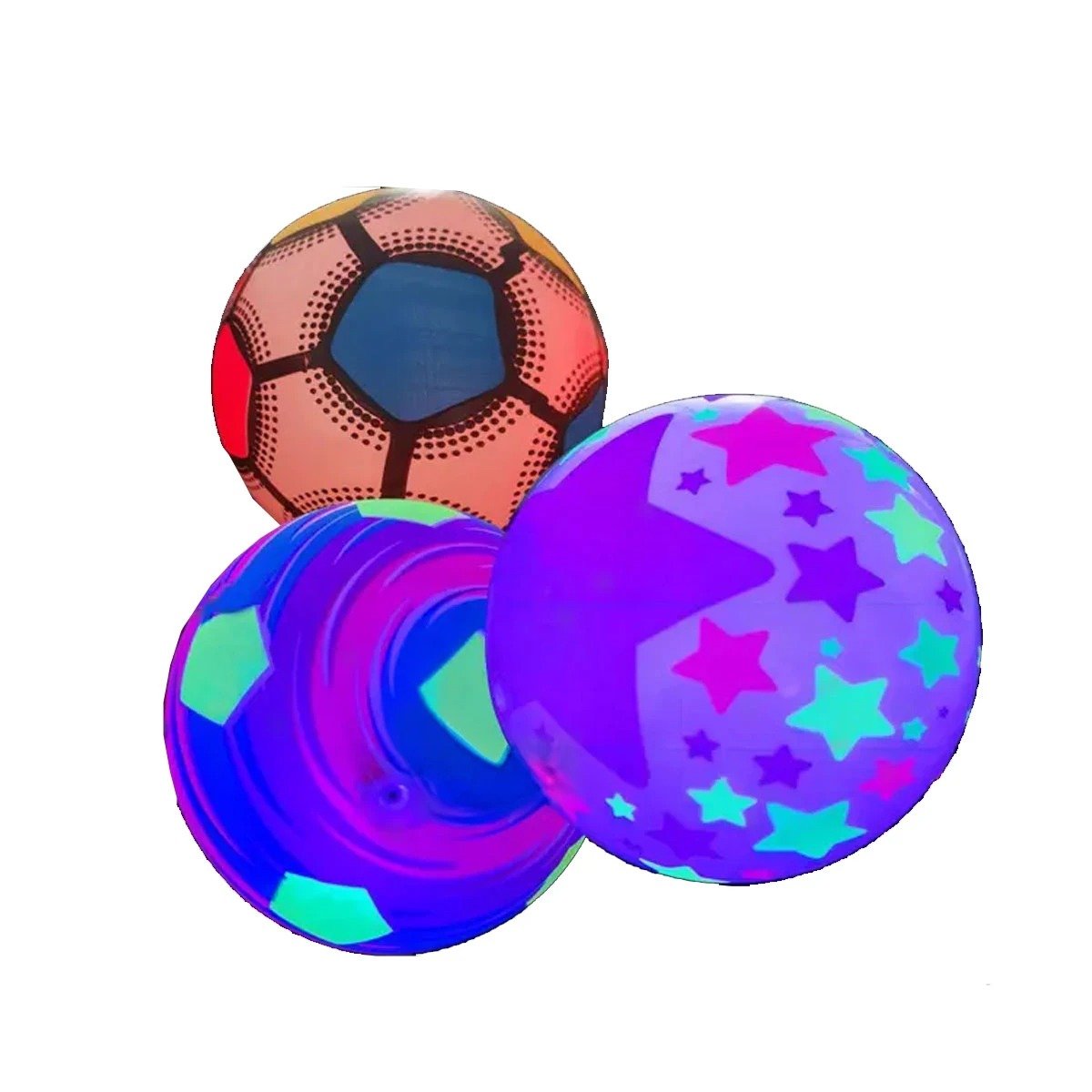PACK6 PELOTA LED MULTICOLOR PARA INFANTES CON LUZ PARA JUEGOS FAMILIARES YREGALO STICKER - 2