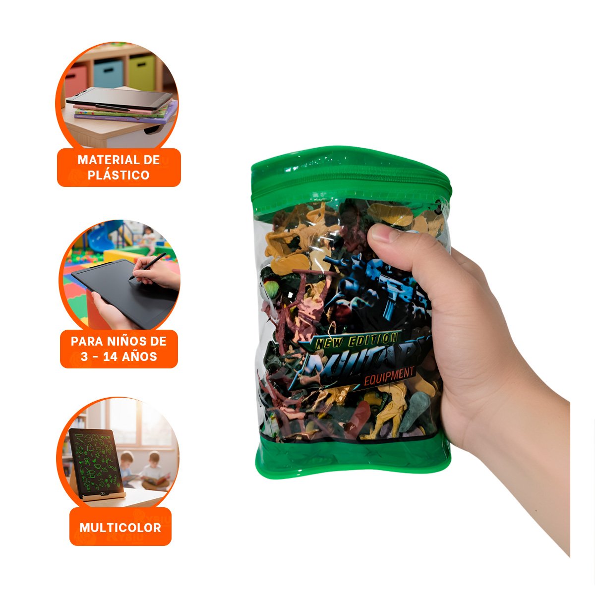 MILITARITOS EN BOLSA CON CIERRE 19X13CM MULTICOLOR PARA JUEGO INFANTIL - 3