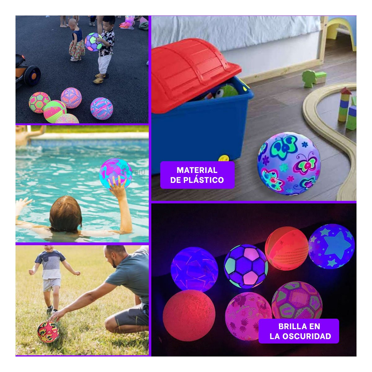 PACK12 ESFERA LED MULTICOLOR PARA INFANTES CON BRILLO PARA JUEGO DIARIO YPAPEL REGALO - 2