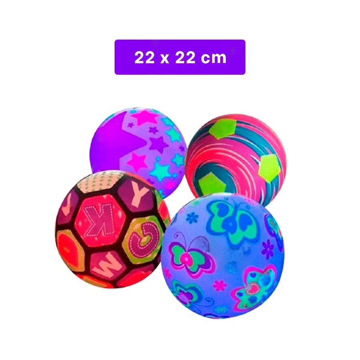 PACK4 ESFERA LED MULTICOLOR PARA INFANTES CON ILUMINACION COLORIDA YREGALO STICKER - 4