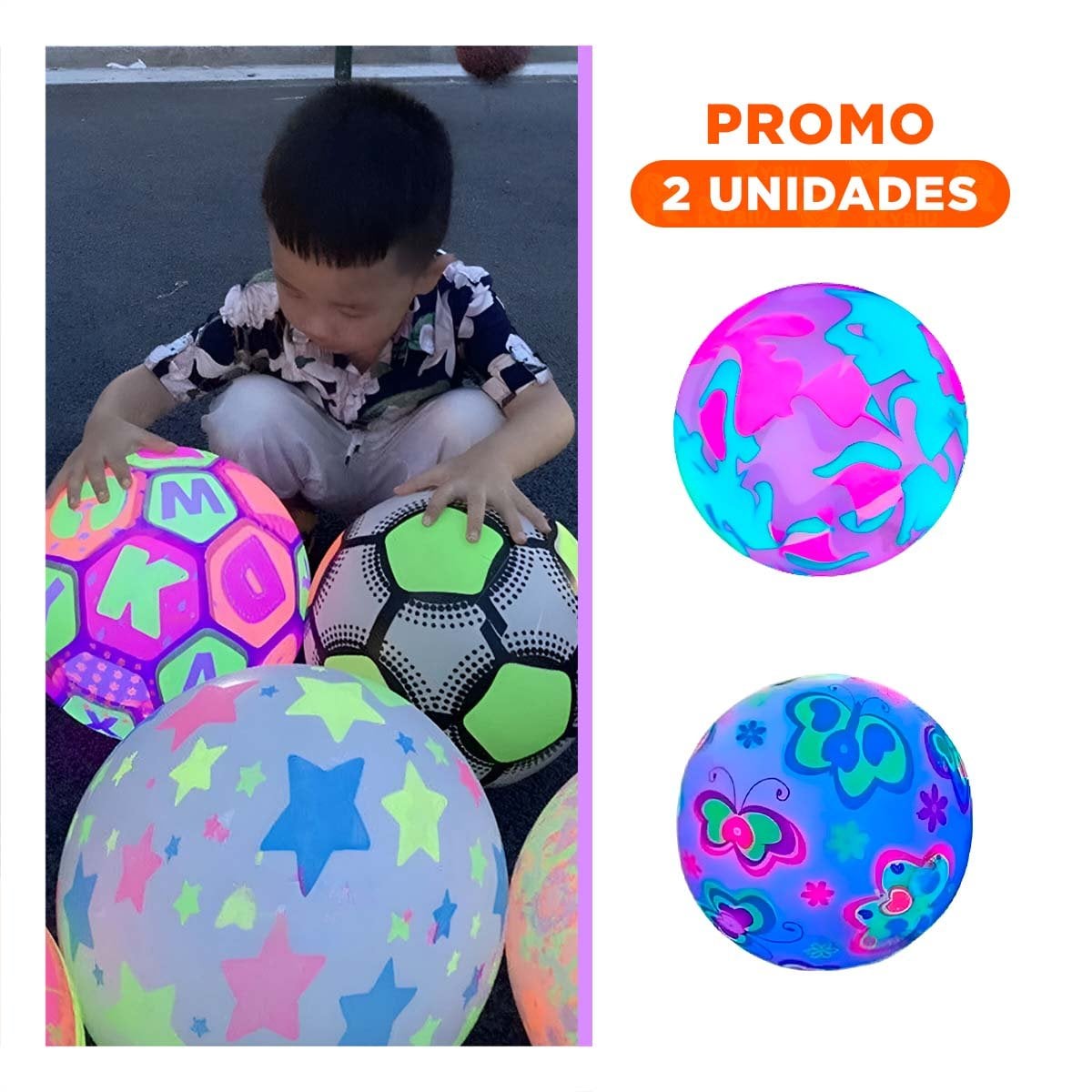 PACK2 ESFERA LED MULTICOLOR PARA INFANTES CON LUZ PARA JUEGOS DINAMICOS - 1