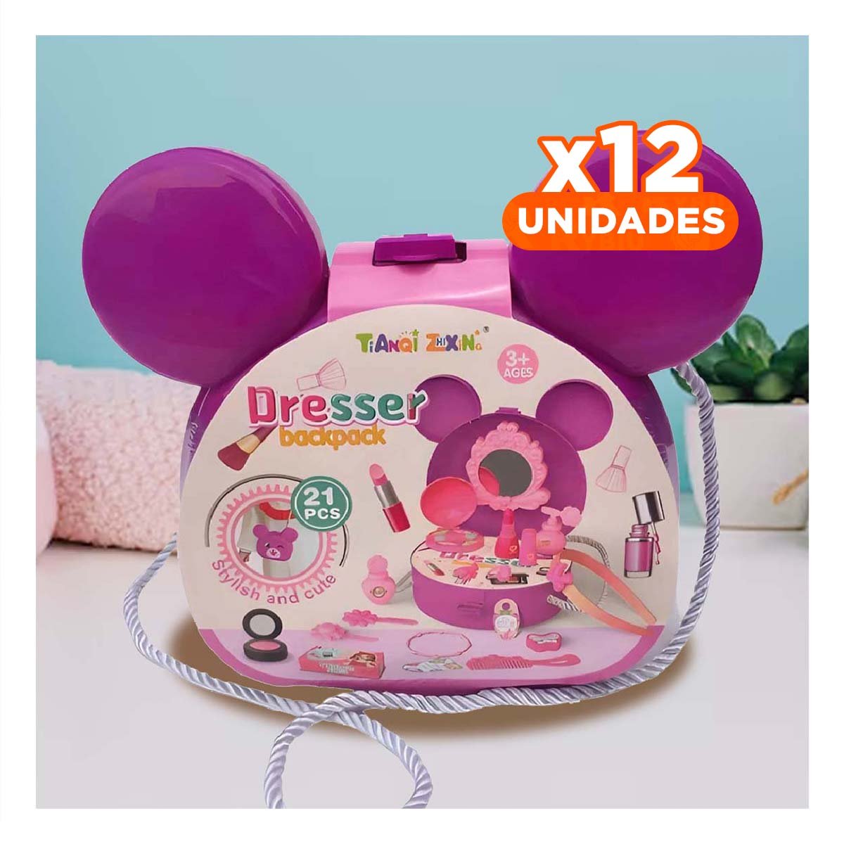 PACK12 JUEGO EDUCATIVO DE MAQUILLAJE PARA CHICAS CON OREJITAS - 1