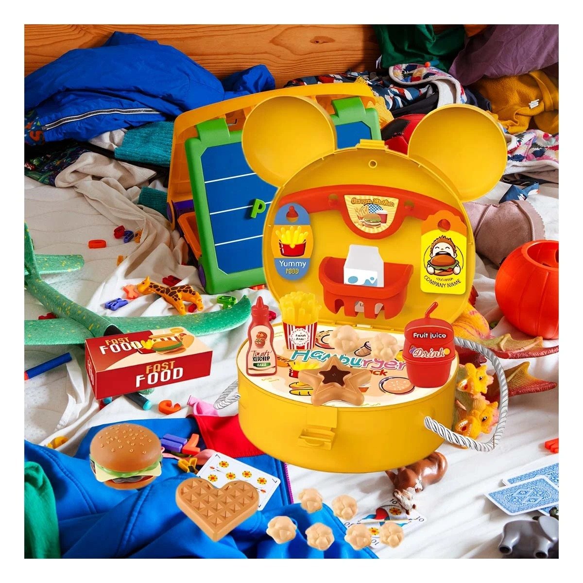 PACK6 SET DE JUEGO INFANTIL DE COCINA PARA HAMBURGUESAS YPAPEL REGALO - 2