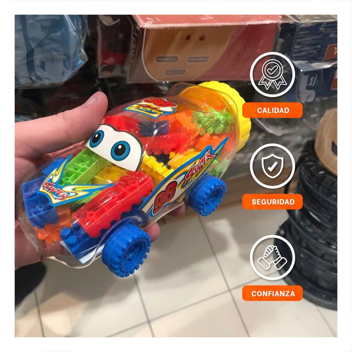 PACK2 JUEGO DIDACTICO DE CARRITO MULTICOLOR PARA USO DIARIO YREGALO STICKER - 5