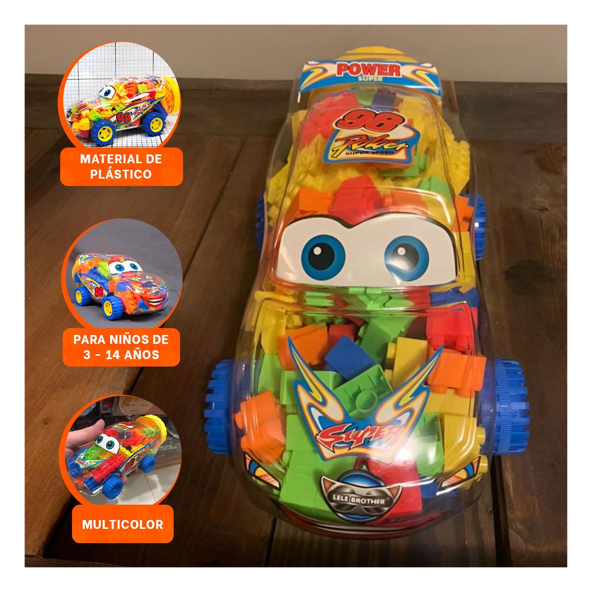 PACK2 SET DIDACTICO DE CARRITO MULTICOLOR PARA ESTIMULO Y JUEGO YPAPEL REGALO - 5