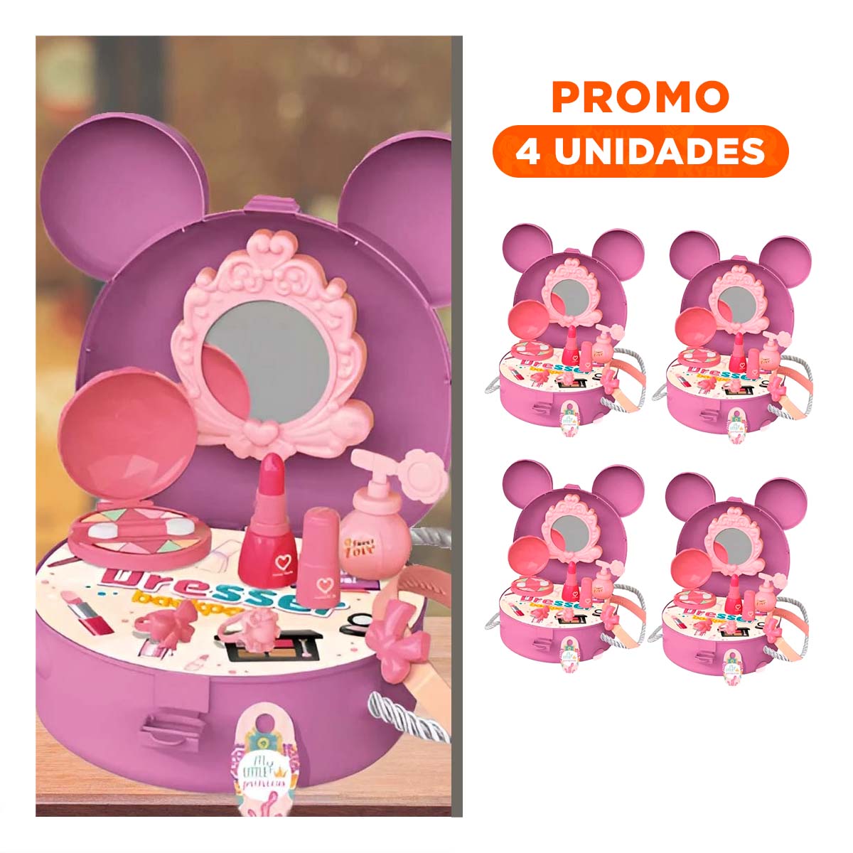 PACK4 COLECCION DE ACCESORIOS DE BELLEZA CON OREJITAS YREGALO STICKER - 1