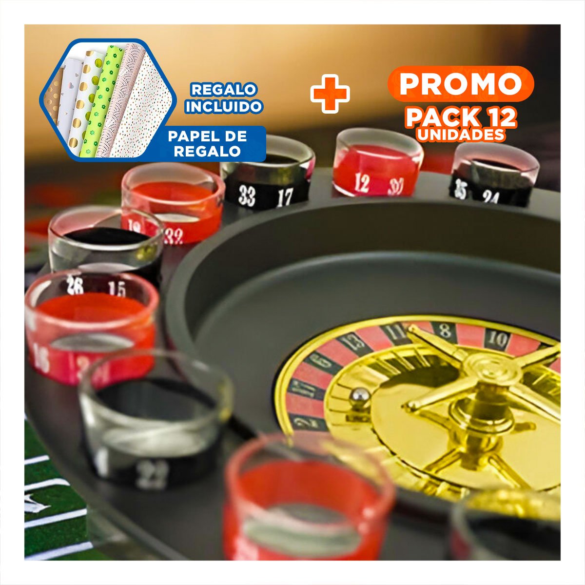 PACK12 SET DE COPAS SHOT PARA DIVERSION SOCIAL EN CASA YPAPEL REGALO - 1