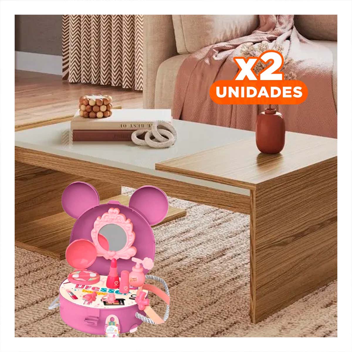 PACK2 PACK DE JUEGO DE MAQUILLAJE INFANTIL CON OREJITAS YREGALO STICKER - 1