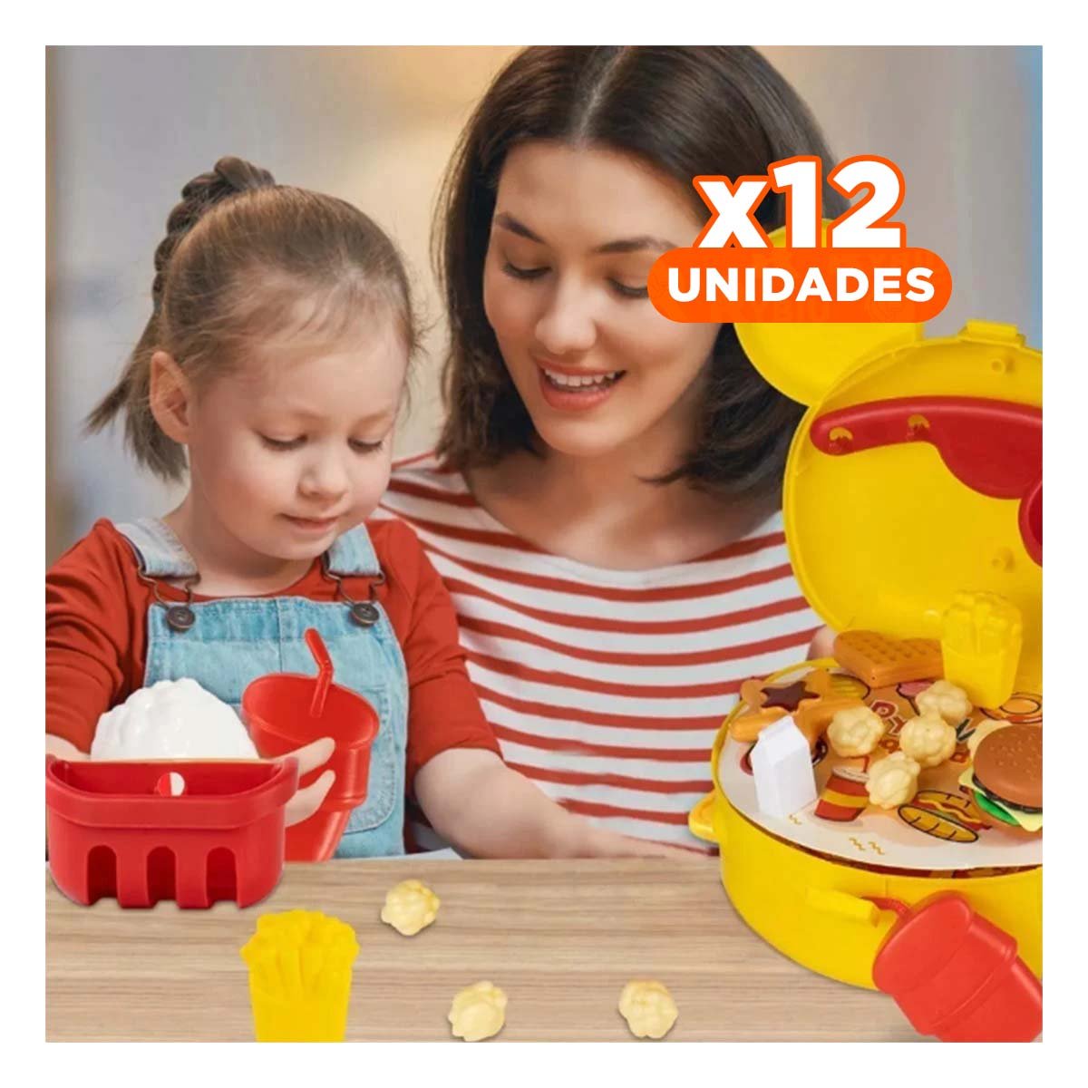 PACK12 JUEGO EDUCATIVO DE COCINA PARA HAMBURGUESAS CON OREJITAS - 1