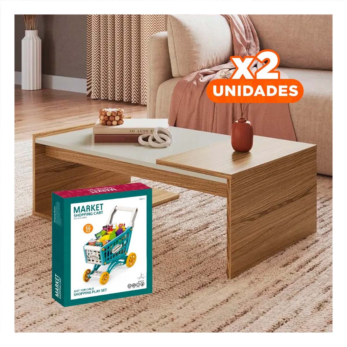 PACK2 MODULO DE MERCADO CON ACCESORIOS PARA JUEGO CREATIVO Y USO DIARIO YREGALO STICKER - 1