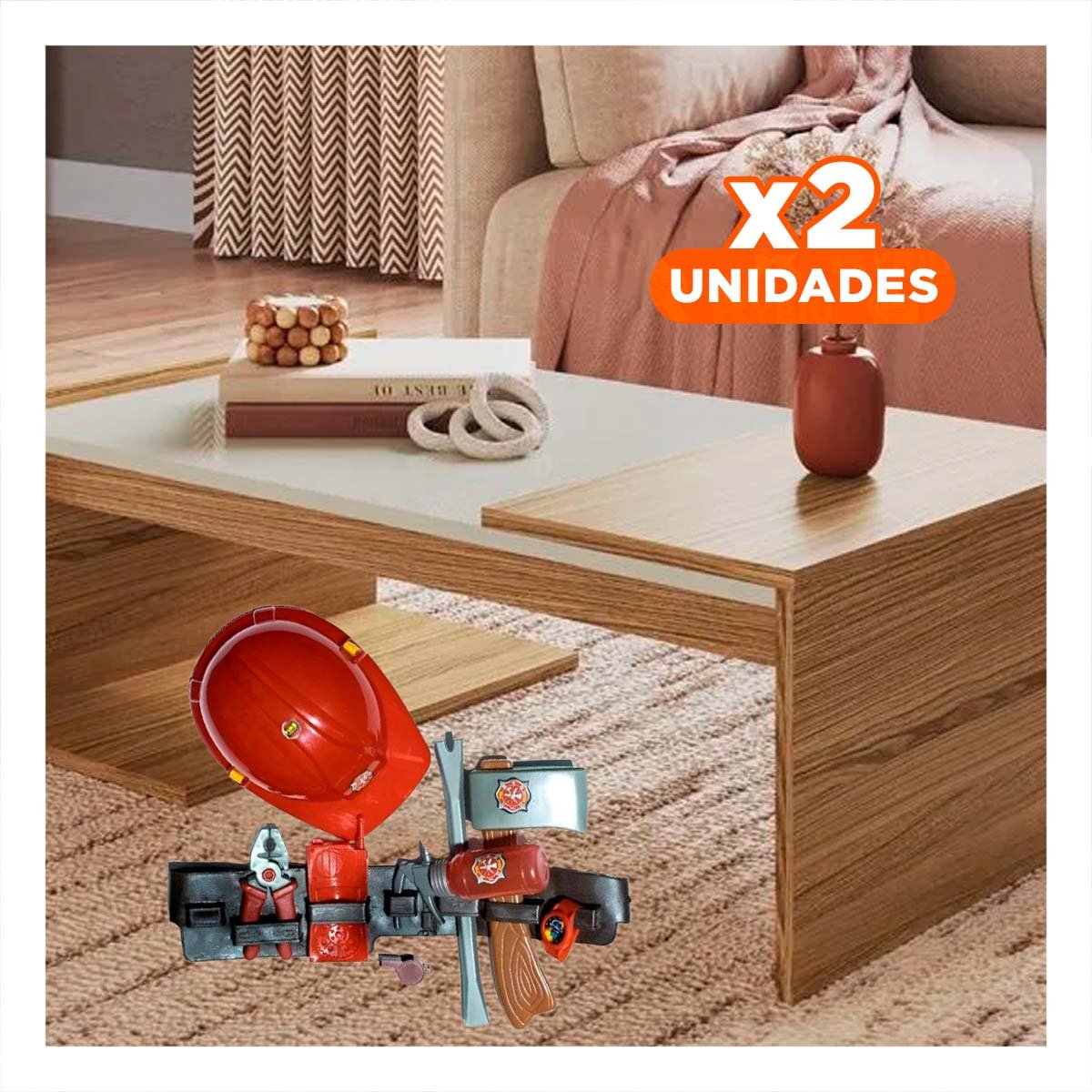 PACK2 FAJA DE TRABAJO INFANTIL SET DE BOMBERO PARA APRENDIZAJE LUDICO YREGALO STICKER - 1