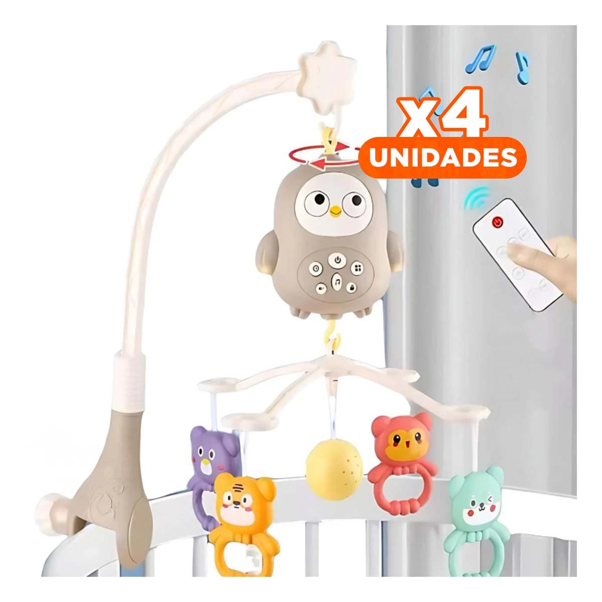 PACK4 SOPORTE DE PASEO CON JUGUETES COLGANTES PARA COCHECITO DIARIO - 1