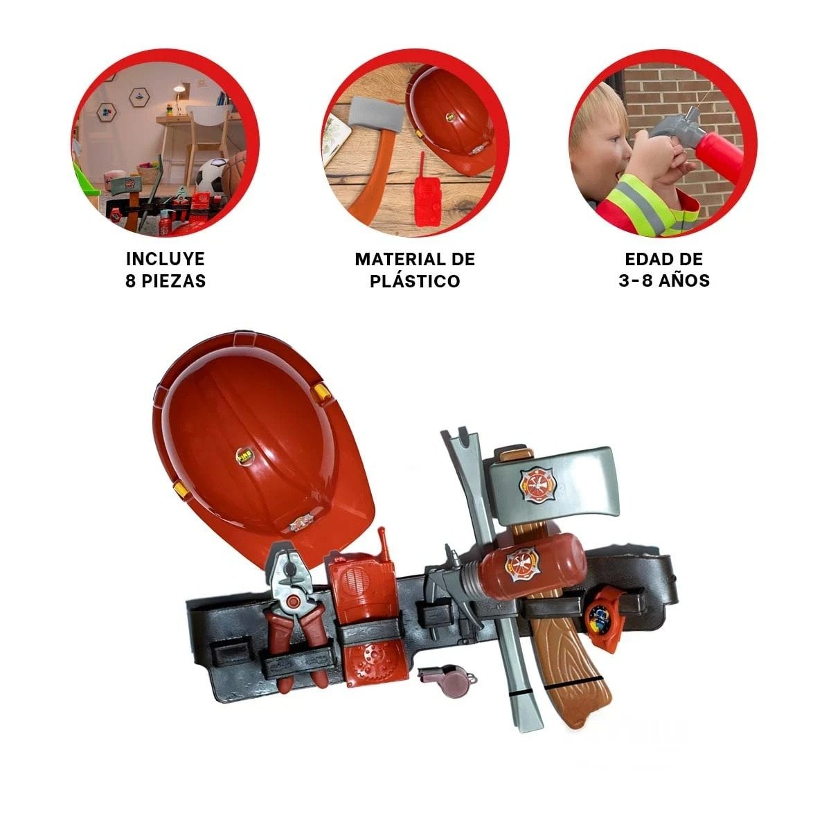 ARNES DE HERRAMIENTAS SET DE BOMBERO PARA JUEGOS DE ROL EN CASA - 3