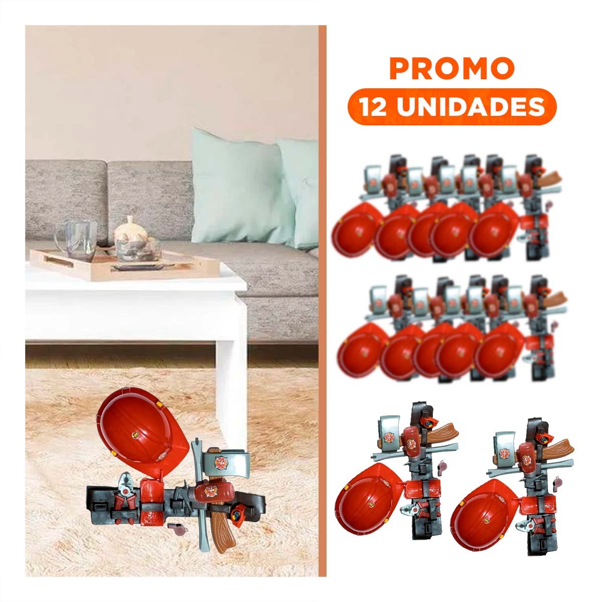 PACK12 KIT DE TRABAJO SET DE BOMBERO PARA ACTIVIDADES LUDICAS YREGALO STICKER - 1