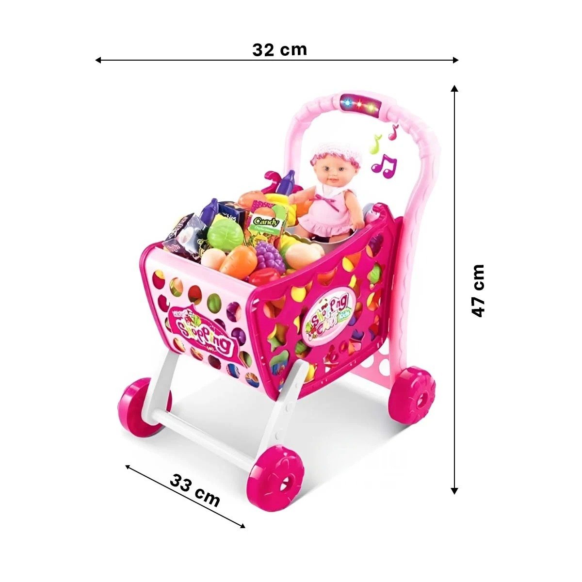 PACK4 EQUIPO INFANTIL DE COMPRAS 3 EN 1 CON LUCES Y SONIDO Y ACCESORIOS YPAPEL REGALO - 4