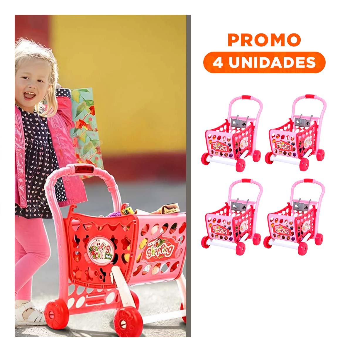 PACK4 ZONA INFANTIL DE COMPRAS 3 EN 1 CON LUCES Y SONIDO Y ACCESORIOS YREGALO STICKER - 1