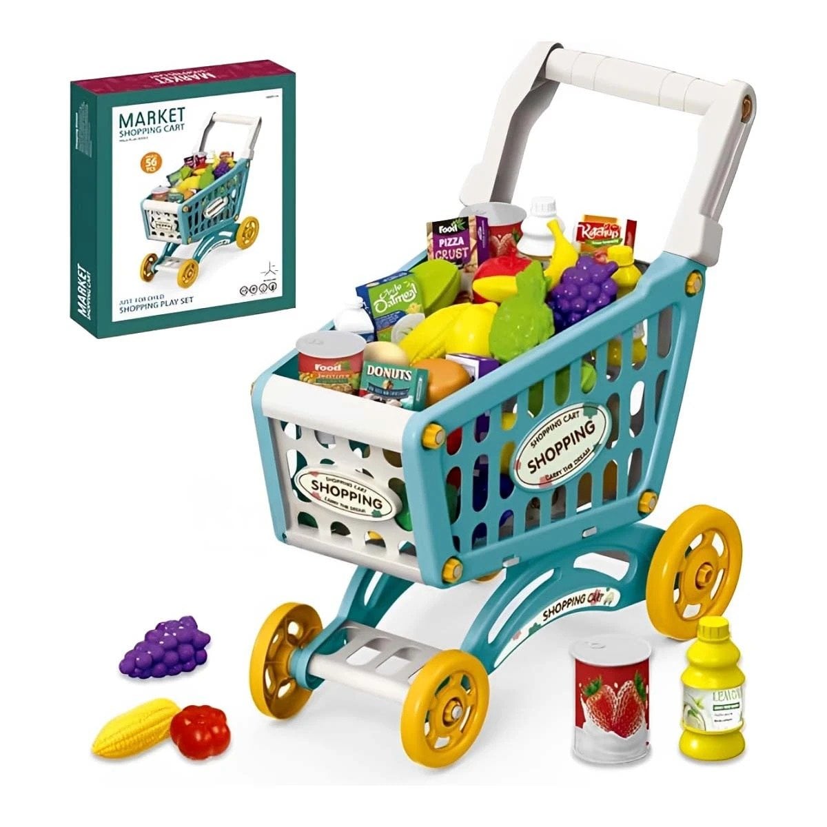 PACK4 ZONA DE MERCADO CON ACCESORIOS PARA JUEGO DE IMITACION Y DIVERSION YPAPEL REGALO - 3