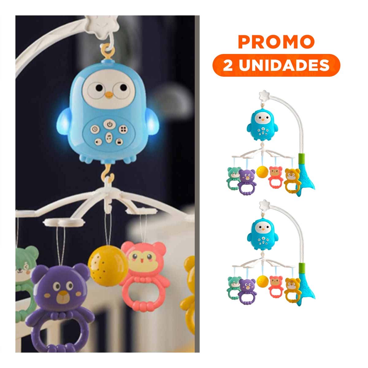 PACK2 ACCESORIO PARA COCHECITO CON JUGUETES COLGANTES DE ANIMALES PARA BEBE - 1