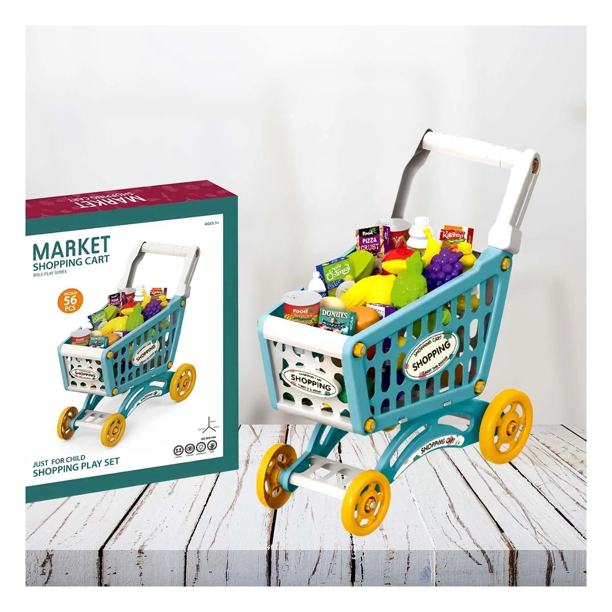 PACK6 PUESTO DE MERCADO CON ACCESORIOS PARA JUEGO CREATIVO EN EL HOGAR - 3