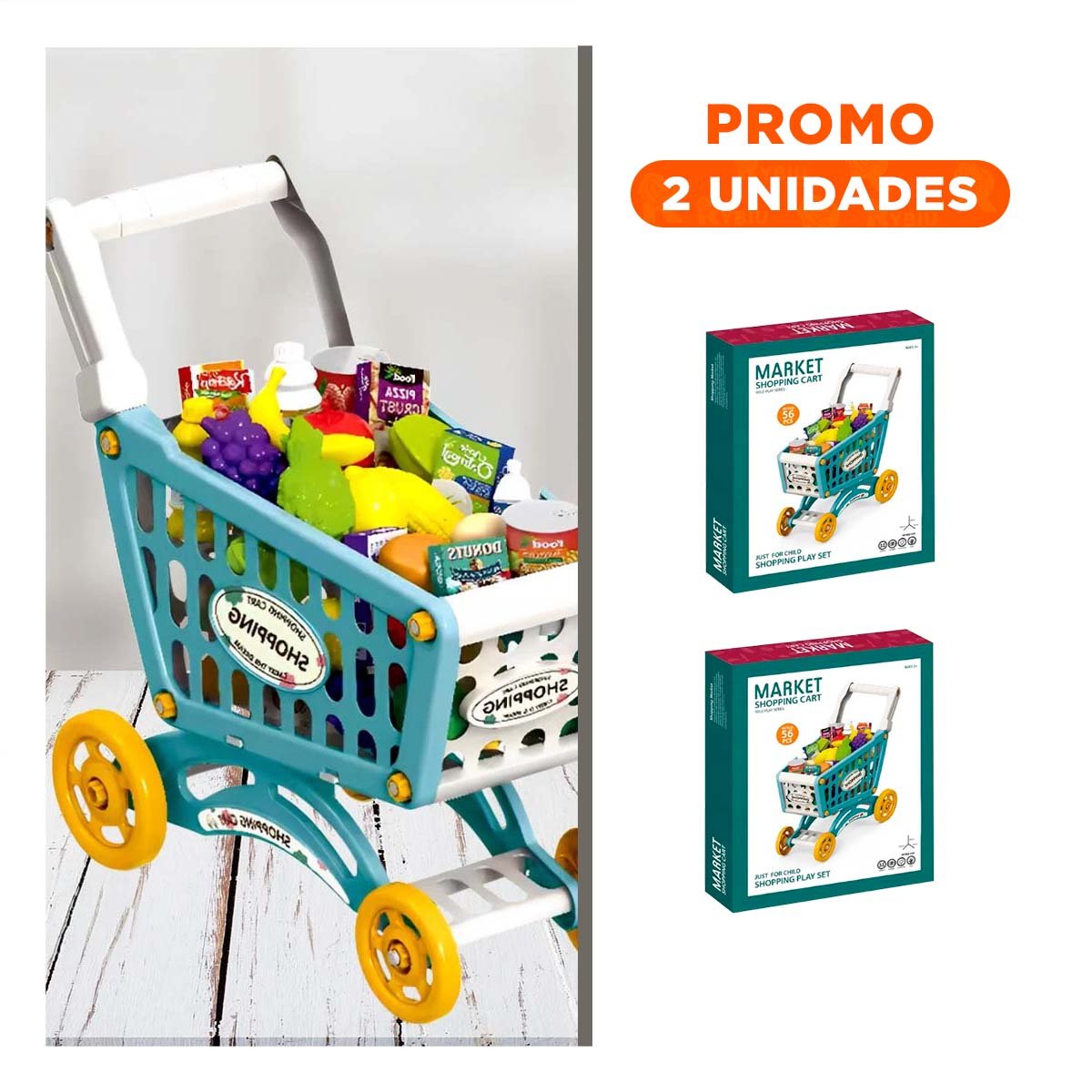 PACK2 JUEGO DE MERCADO CON ACCESORIOS PARA ACTIVIDADES INFANTILES EN EL HOGAR - 1