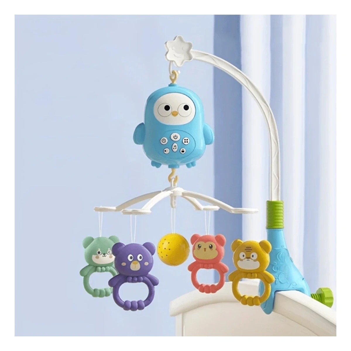 PACK6 SOPORTE DE ESTIMULO PARA COCHECITO CON JUGUETES COLGANTES YREGALO STICKER - 3