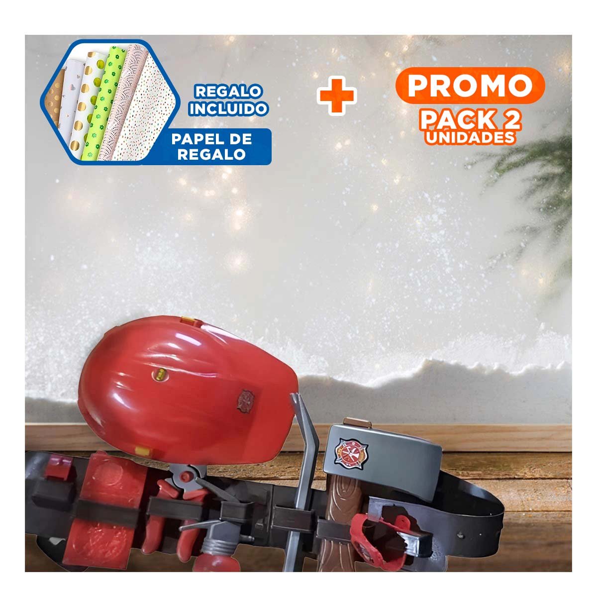 PACK2 FAJA DE JUEGO INFANTIL SET DE BOMBERO PARA USO EN CASA YPAPEL REGALO - 1