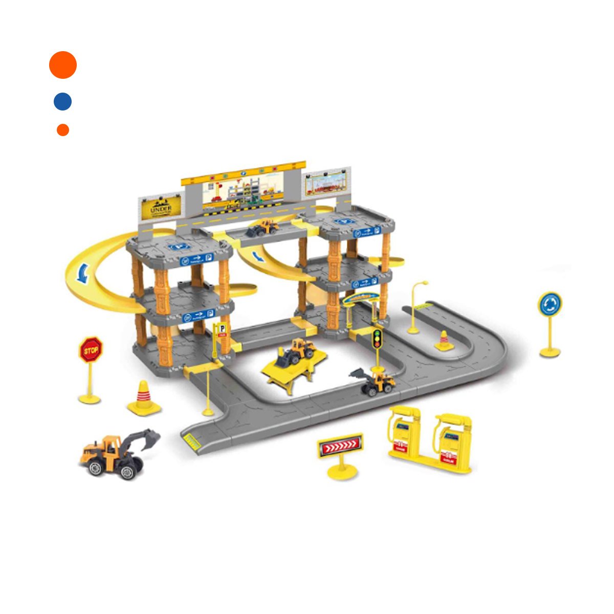 PACK2 ZONA DE JUEGO DE CONSTRUCCION CON ESTACIONAMIENTO Y CARRITOS YREGALO STICKER - 2