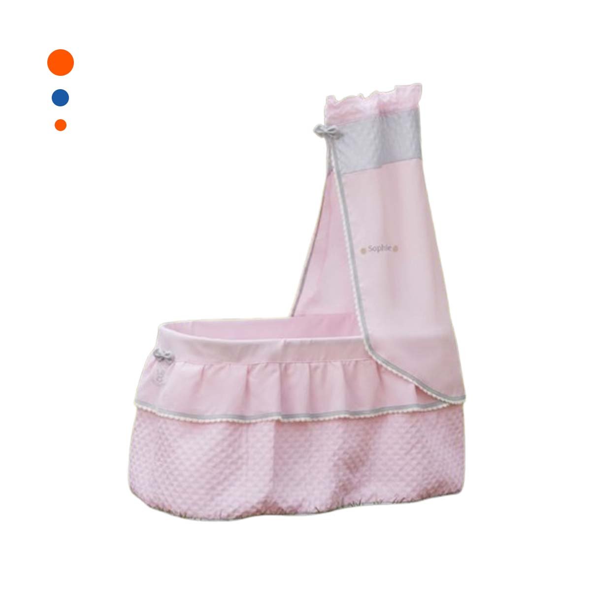 PACK2 ACCESORIO DE CUNA PARA MUÑECAS ROSADO 37X60X100CM CON FORMA MOISES YREGALO STICKER - 2